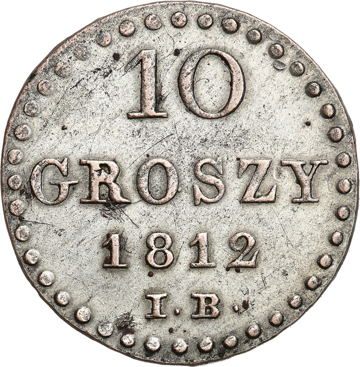Księstwo Warszawskie. 10 groszy 1812 IB, Warszawa - ŁADNE